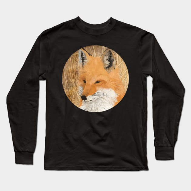 Fox in the Field Long Sleeve T-Shirt by KatherineBlowerDesigns